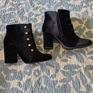 Black Velvet Booties